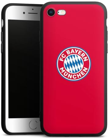 Premium Silikon Hülle kompatibel mit Apple iPhone 8 Handyhülle schwarz Case FC Bayern München FCB Logo