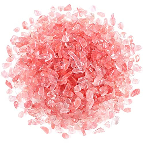 WAYBER Dekorative Kieselsteine, 0,9 kg/920 g (Füllung 2 Tassen), rosa Kristall, Quarzsteine, unregelmäßiger Steinkies für Aquarium, Schildkröte, Aquarium, Dekoration, Sukkulenten, Landschaft,