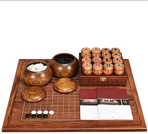 NIVOK Schachbrett-Sets Go Chinese Set Erwachsene Anfänger Massivholz doppelseitiges Brett