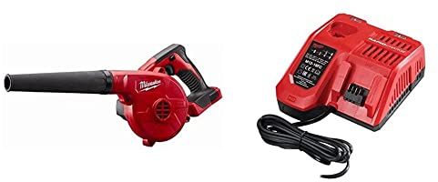 Milwaukee M18BBL-0 M18 Battery Blower (Naked - no Batteries or Charger) & M12-18FC M12-M18 Multi Fast Charger, 230 V, One Size