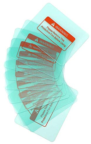 Clear Welding Lens, 10PCs Large Viewing Screen Welding Helmet Lens Cover Transparent Protective Plate Round Corner 116 x 90mm for Welding Helmet Replacement