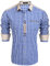 COOFANDY Trachtenhemden Herren Langarm Oktoberfest Hemd Kariertes Tracht Hemden Karohemden Freizeithemd Baumwolle Regular fit Oktoberfest Herren Outfit 45-blau S