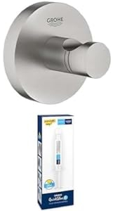 GROHE Start - Bademantelhaken + Kleber (Material: Metall, verdeckte Befestigung, zum Kleben oder Bohren), supersteel, 41173DC0