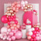 128 Pcs Pink Balloon Arch Kit, Rose Gold Hot Pink Balloons Garland Kit, Confetti Metallic Chrome Balloons Different Sizes Bridal Shower Wedding Princess Girls Birthday Party Gender Reveal Decorations
