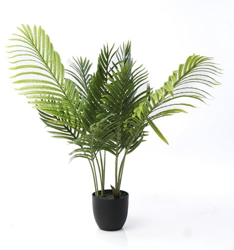 Valyria Home - Palmera Artificial Areca 70 cm – Planta Tropical Decorativa Pequeña para Hogar y Oficina – Árbol de Plástico Realista