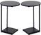 HDANI C-förmiger Beistelltisch 2er Set, Runder Couchtisch Sofatisch Nachttisch Nachttisch Laptoptisch, Metallgestell,Holzplatte,Sofatisch für Wohnzimmer Schlafzimmer Balkon Terrasse,40x40x60cm,Schwarz
