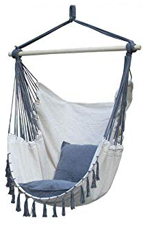 Garden Swing Living Stoff-Hängeschaukelstuhl – Hängehängestuhl für drinnen und draußen – leicht und tragbar – 150 x 100 cm, belastbar bis zu 150 kg