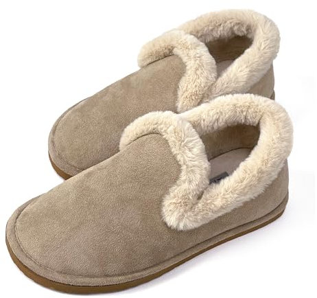 JOMIX Charentaises Femme Chaussons Pantoufles Élégant Confortable Mocassins Hiver Douce et Chaud Fabriqué en Espagne (Beige, 38)