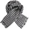 Warme Hahnentritt-Schal, Langer Hahnentritt Muster Schal, Super Weicher Cashmink-Schal mit Hahnentritt, Damen Schal Hahnentrittmuster mit Quastens, Cashmere Halstuch, 185*45cm (Schwarz und Weiß)
