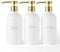 Janxin Shampoo and Conditioner Dispenser Set of 3,Refillable 21oz Shampoo Bottles with Non-Slip Protective Silicone Pad,Shower Soap Dispenser with Waterproof Labels for Bathroom (White)