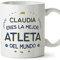 MUGFFINS Tazas Personalizadas para ATLETA mujer - En Español - Mejor del Mundo - 11 oz / 330 ml - Regalo Personalizable original y divertido
