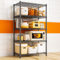 REIBII Shelving Unit Loads 375KG Metal Shelving Unit Storage Shelves 5-Tier Shelving Units Adjusting Wire Shelving Unit Heavy Duty Storage Rack Metal Shelf Unit, 75X35X150 CM