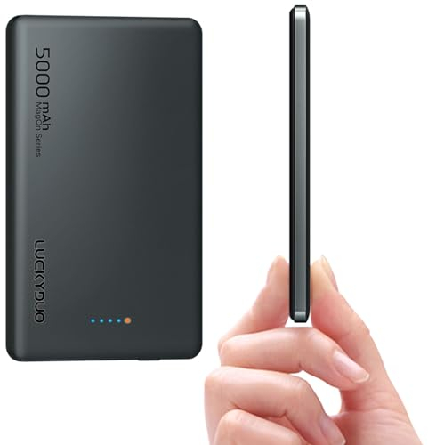 LUCKYDUO Power Bank con Magsafe 5000mAh,8mm Ultra Sottile Powerbank Magnetico Senza Fili,20W PD Wireless Ricarica Rapida Caricabatterie Portatile, Batteria Esterna per Magsafe iPhone 15/14/13/12 Serie
