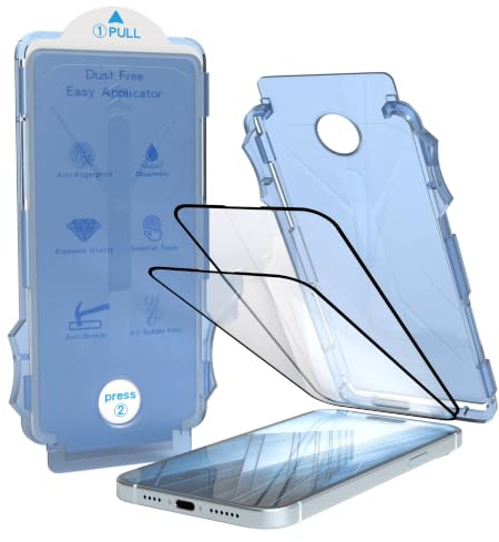 EAZY CASE - 2x Display Schutzglas kompatibel mit iPhone 15 Plus für iPhone 15 Plus Displayschutz Ultra Klar Schutz Glas Folie mit Installationshilfe Blasenfrei Transparent