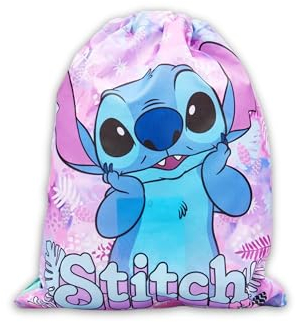 Disney Lilo & Stitch Kordelzugbeutel für Schule, Sportschuhe, Schwimmtasche, rose, One size