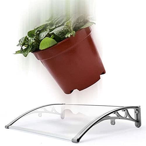 0.8 X 2m Curved Door Window Awning Canopy, Polycarbonate Cover Front Door Outdoor Patio UV Rain Snow Protection Shelter Canopy Front Door Patio (Color : Clear, Size : 80x300cm) (Clear 100x200cm)
