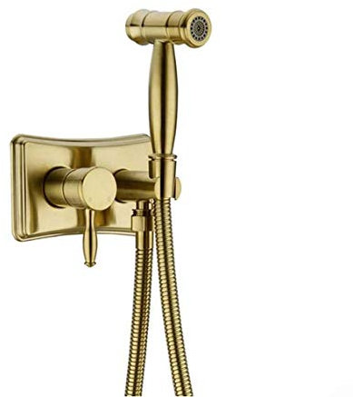 PenKee Bidet Taps, Bathroom Concealed Hot And Cold Bidet Spray Set Hand Held Sprayer Toilet Attachment 2 Function Spray Set,Brushed Gold
