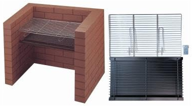 DIY Brick Barbecue Kit, Chrome Plated Steel Grill, Charcoal Grid & Ash Tray