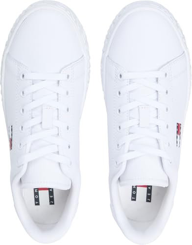 Tommy Jeans Femme Tjw Logo Outsole Sneaker Ess En0En02703 Baskets, White (White), 38 EU