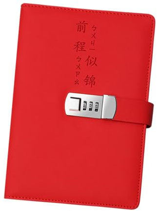 MagiDeal Diary with Lock, Locking Journal, Sturdy, Travel Diary, Easy to Use, Locked Diary Notebook Password Lock Diary for Adults, Red