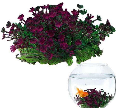 Honhoha Piante per acquari, Piante d'acquario finte per decorazioni di pesci, Piante naturali morbide simulate Decorazioni paesaggistiche per acquari realistici per acquario, piscina