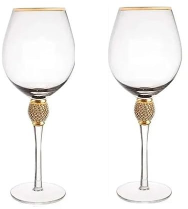 ZYDZCWKT Ensemble de Verres à vin à Bords dorés en Cristal, 2 pièces, Verres à Champagne, Verres à Cocktail, Cadeaux
