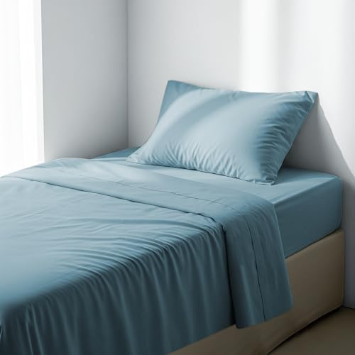 Ruggeri - Bettwäsche-Set für Einzelbett – 100% weiche hochwertige Mikrofaser – Kissenbezüge + 1 Spannbettlaken + 1 Bettlaken – Kollektion Everyday (Blau, Einzelbett)