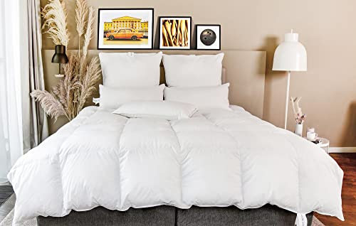 BEFA NATUR Made in Germany Tencel Daunendecke 200x220 cm aus 90% Daunen und 10% Federn, Winterdecke, Allergiker geeignet (Nomite), EN Standard 12934, Öko-Tex 100 Klasse 1, Downpass
