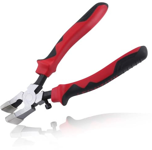 LEONTOOL Pince courante en verre avec embouts en caoutchouc pour la coupe du verre, outil de coupe de verre pour l'installation de matériel de clé et le travail du vitrail, outil de rupture de