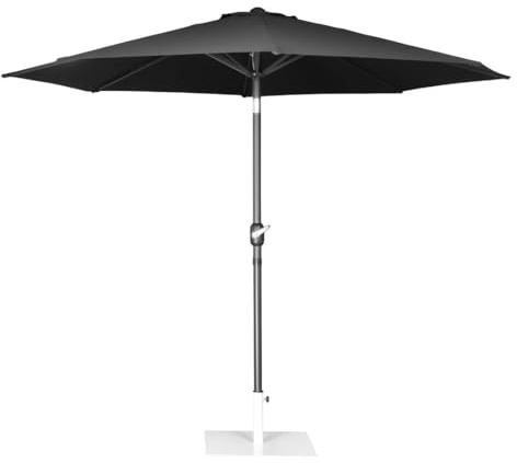 Bolero Seville Round Parasol Umbrella 3m Diameter Black - Ideal for Patios Outdoor Sun DZ870