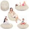 PATCH HOME 2-in-1 Sitzsack Sessel - Gaming Bean Bag mit Reißverschluss - Bereits befüllt, Ergonomisch & Robust für Kinder & Erwachsene - Indoor & Outdoor, Wetterfest (Creme, 155cm)