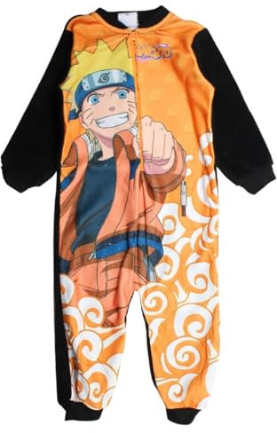 Naruto-Overall aus Fleece, Komfort und Wärme, Naruto-Design für Jungen, ideal für den Winter, Schwarz, 4 Jahre