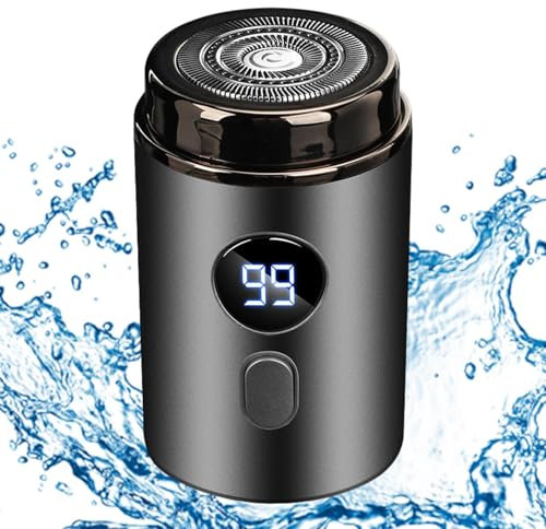 Tragbarer Elektrischer Reiserasierer, Herren Rasierer Wasserdicht Kabellos, Wiederaufladbarer Mit Digitalanzeige, Rotationsrasierer Für Die Gesichts-, Brust- Und Beinrasur