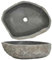 DELUKE® Naturstein Waschbecken oval - Flussstein | Aufsatzwaschbecken Waschschale Waschtisch Handwaschbecken Bad Waschplatz Badezimmer Oval, 45-53cm