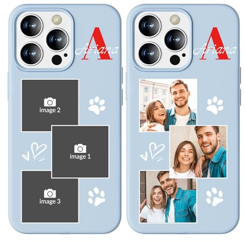 Personalisierte Handyhülle Mit Bild für iPhone 16 15 14 13 12 11 Pro/Max/Mini Xr X Xs Max 7 8 Se20/22, Handyhülle Selbst Gestalten Mit Mehreren Fotos Text, Lustige Handyhüllen Individuelle TPU-Hülle