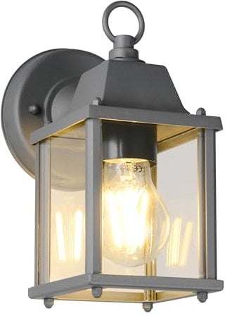 Trio Leuchten Außen Wandleuchte Mirande 262260142, Aluminium Druckguss Anthrazit, Glas klar, exkl. 1x E27