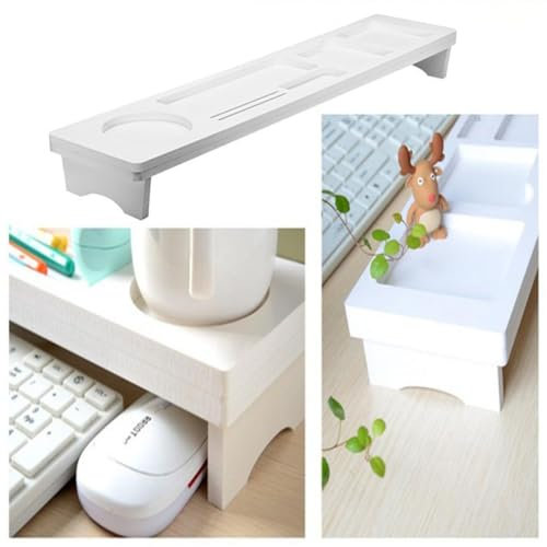 NOLITOY Étagère de Rangement Clavier Amovible pour Bureau Organisateur de Bureau Élégant avec Compartiments pour et Gadgets Support de Clavier Pratique et Étanche