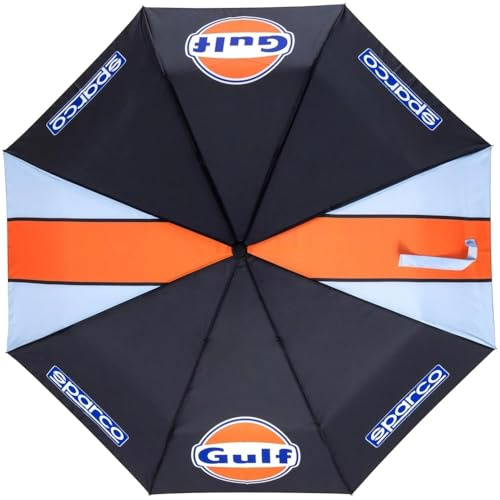 Sparco Gulf Foldable Umbrella, 120cm, Automatic Opening/Closing, 8-Section Design, LED Torch Handle