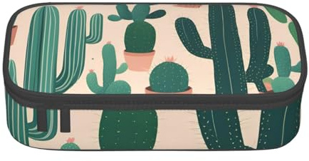 DDSFvbv Cute Cactus Pencil Case - Student & Office Supplies - Item Storage Bag- Makeup Bag- Large Stationery Bag