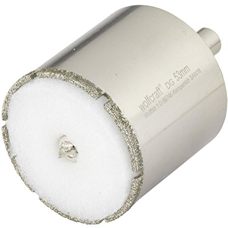 wolfcraft 5929000 - Trépan Diamant Ceramic Diamètre 53 mm - Queue Diamètre 10 mm avec Foret de Centrage