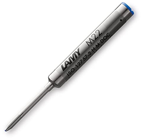Lamy M22 ballpoint pen compact refill made of metal - Original replacement refill ballpoint pen models pico & scribble - Indelible - Medium line width in blue ink