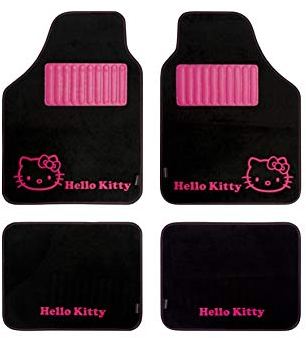 HELLO KITTY KIT3013 Fussmatten Schwarz Farbe, Set of 4, schwarz