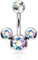 Paula & Fritz® Bauch-nabelpiercing Chirurgenstahl 316L - Edelstahl DREI Blasen Bauchnabelpiercing mit Zirkonia Kristall Stein - Schmuck für Bauchnabel (Mehrfarben Erhältlich)