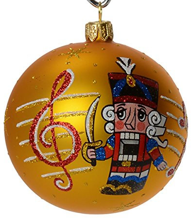 HolidayGiftShops Nutcracker Glass Christmas Ornament.