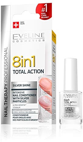 Eveline Cosmetics 8 In1 Total Action Intensive Nail Conditioner Silver Shine 12ml, 5901761971873