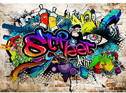 Runa Art - Fototapete Graffiti Streetart - Vlies Wand Tapete Wohnzimmer Schlafzimmer Moderne Wanddeko Bunt 528 x 280 cm 9218015b