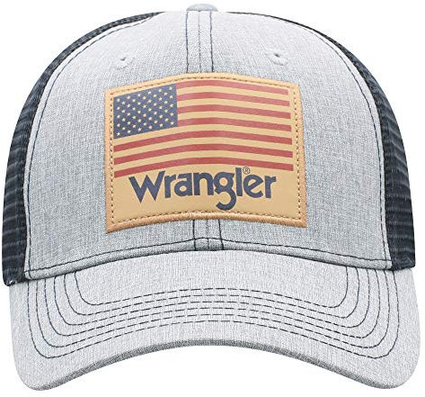 Wrangler USA Flag Patch Adjustable Snapback Hat