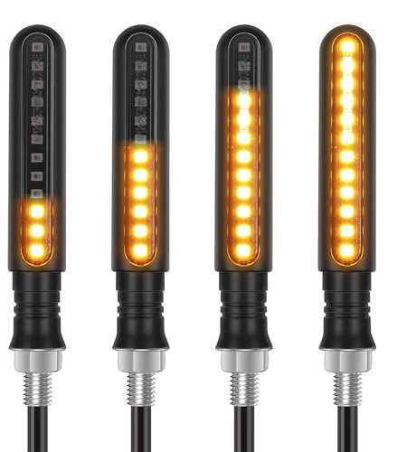 Kinstecks ​​4PCS Motorradanzeigen Fließende Blinker Motorrad Anzeige 12 V für Motorrad Motorrad Roller Quad Cruiser Off Road