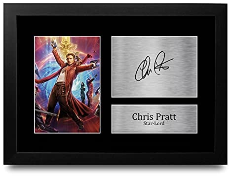 HWC Trading Chris Pratt A4 Gerahmte Signiert Gedruckt Autogramme Bild Druck-Fotoanzeige Geschenk Für Guardians Of The Galaxy Filmfans