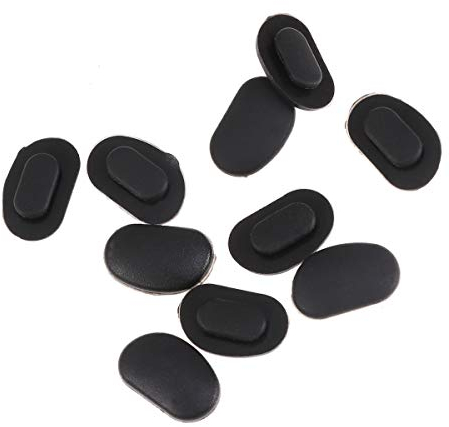Supvox Silikon Nasenpads Brille Nasenpolster Selbstklebend rutschfeste Brillen Pads für Gläser Sonnenbrille 20 Stücke (Schwarz)